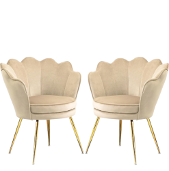 Beige Velvet Upholstered chairs
