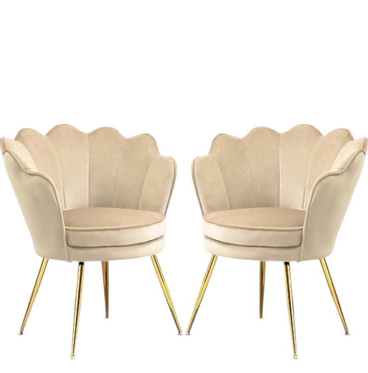 Beige Velvet Upholstered chairs