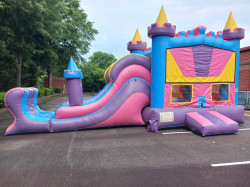 3n1 Royal Queen bounce house with basketball goal and slide 